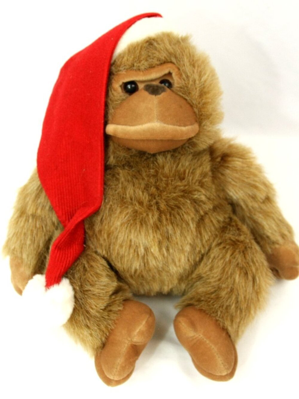 Christmas Holiday Gorilla Monkey Orangutan Stuffed Animal Plush Toy with Hat 12"